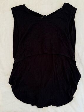 Body Language Black Open Back Flowy Tank Top